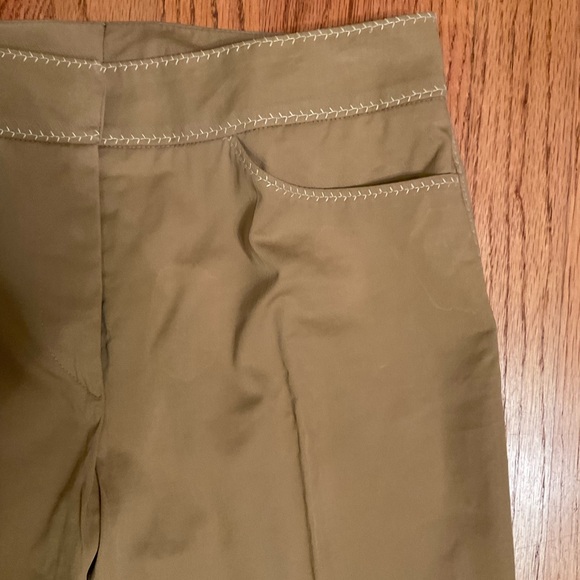 St. Emile Trousers with Stitching Detail, Tan, Front Zip, Side Pockets, Sz 4 - Picture 4 of 13